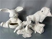 3 cerami bisque kiln dried statues to paint