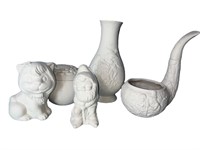 5 ceramic bisque pieces  Greenware. Vase