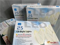 4 Boxes of 25 LED C9 Style Warm White in