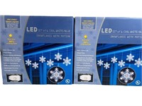 2 Boxes LED Set of 6 Cool White/Blue Snowfflakes