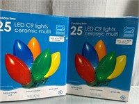 2 Boxes 25 LED C9 Multi Colored Christmas