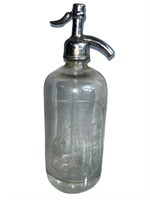 Vintage Seltzer clear glass bottle. Roth