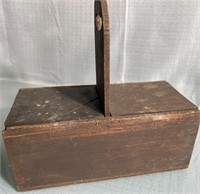 Antique handmade wooden box w/ hande