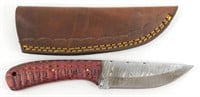 4" Damascus Blade Knife - Overall 8", New with