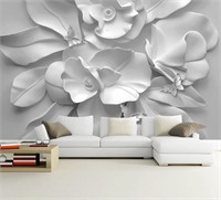 WFBHUA-3d Gray Floral Wallpaper Mural Black and W