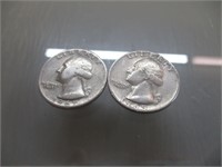 2 Partial Silver Quarters - both 1965