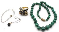 Kenneth Lane Elephant Ring, Malachite + Necklaces
