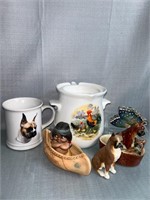 Boxer dog coffee mug. Resin Boxer figurine