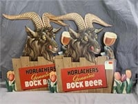 (2) Horlacher's Genuine Bock Beer Paper Signs