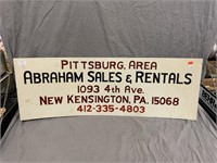 Abraham Sales & Rentals Metal Sign