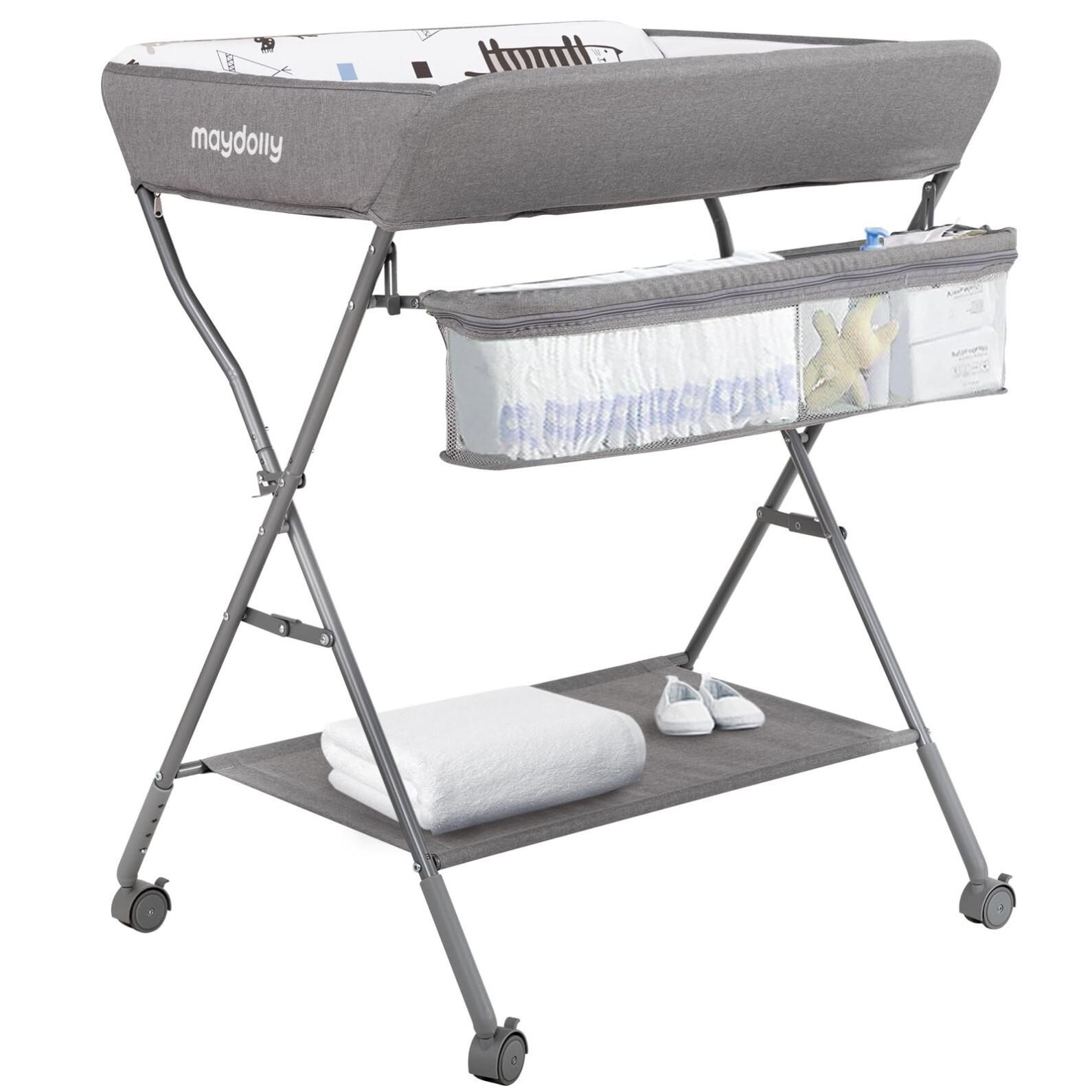 Baby Changing Table with Wheels, Maydolly Portabl