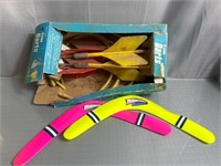 Vintage Lawn Darts in Box. 2 Boomerangs.