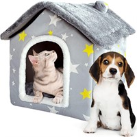 KUDES Cat and Small Dog House Kennel Foldable Pet