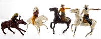 Lot - 4 - Cast iron Horse & Cowboy/Indian - c1940-