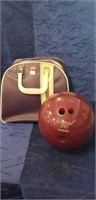 (1) Vintage Ebonite Bowling Ball w/ Bag (14 LB.)
