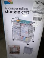 New 12 Drawer Storage Rolling Cart  chrome