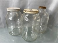 2 gallon glass wide mouth jar. 1 with Hellmans