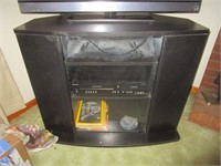 BLACK ENTERTAINMENT CENTER WITH DVD / VCR PLAYER-