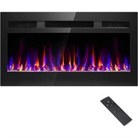 31 Inch Electric Fireplace Recessed and Wall Moun
