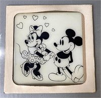 Black and White Mickey and Minnie Print