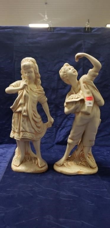 (2) Ceramic Figurines (16" Tall)