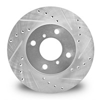 Drilled and Slotted Silver Zinc Brake Rotor 631-3