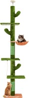 PAWSCRAT Cat Tree 5-Tier Floor to Ceiling Cat Tow