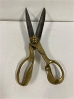 Sheffield brass handled shears. 15” long.