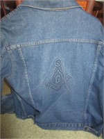 MASONIC JEAN JACKET SIZE LARGE MADE IN THE USA