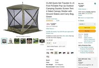 B8715  CLAM Quick-Set Traveler Camping Gazebo 6 x