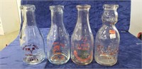 (4) Vintage Milk Bottles (Hickory Hills, Valley