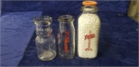 (3) Vintage Milk Bottles (Little's, Arthur's &