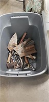 Box Of Assorted Tools Including Plastic Storage