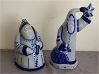 2 Eldreth Pottery Santa Figures
