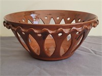 Breininger Pierced Pottery Bowl