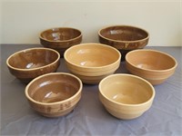7 Ribbed Stoneware Mixing Bowls