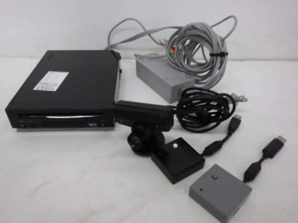 NINTENDO WII CONSOLE W/ ROCK BAND ACCESSORIES