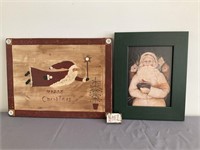 2 Wooden Christmas Plaques