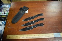 Three Throwing Knives w/ Sheath