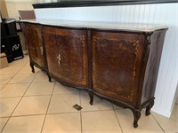 Bombe Style Sideboard Table w/Marble Top