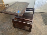 coffee table, top lifts to make a couch table.