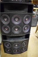 Pair of PA Speaker Cabinets w/ New Speakers