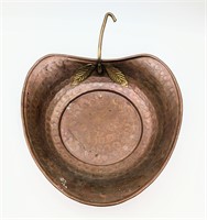 Vtg. Hammered Copper & Brass Apple Bowl