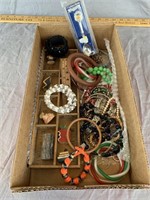 Tray Lot of Jewelry and More