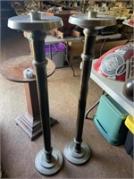Pair of tall candle holders