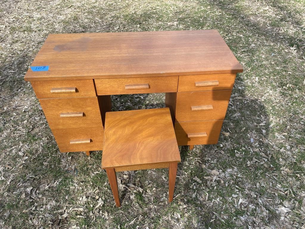 small desk with stool