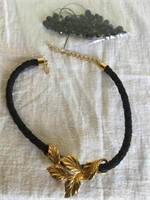 Black Cord & Gold Necklace & More