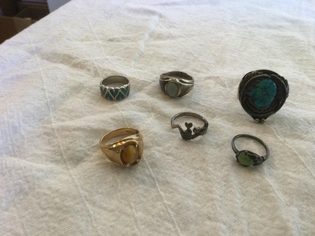Silver & Turquoise Rings Plus More