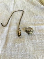 Black Hills Gold Necklace& Silver & Gold Ring
