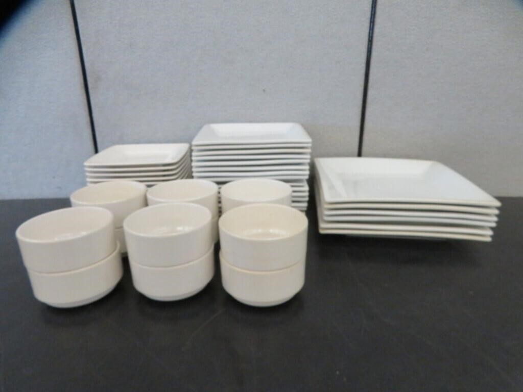 ASSORTED PLATTERS APPROX.  50+ WHITE PLATTERS